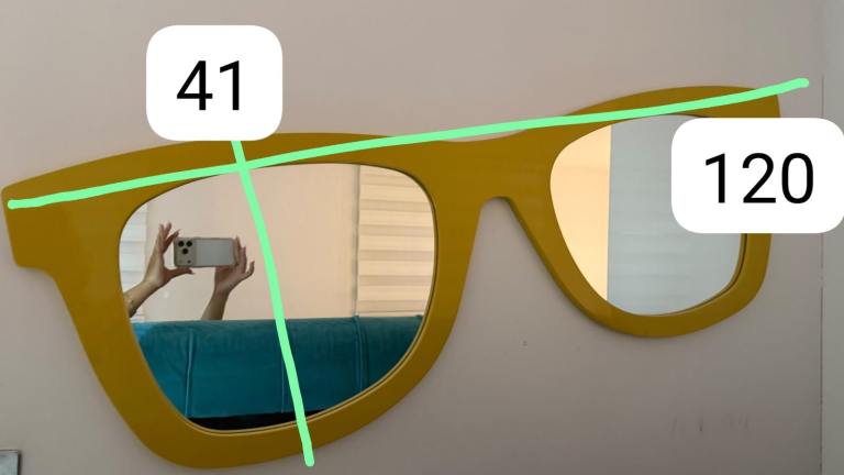Funky Yellow Glasses Shaped Wall Mirror - Good Condition