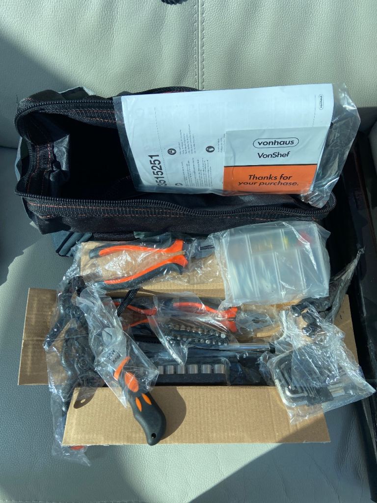 Tool bag and assortment of tools new in bag