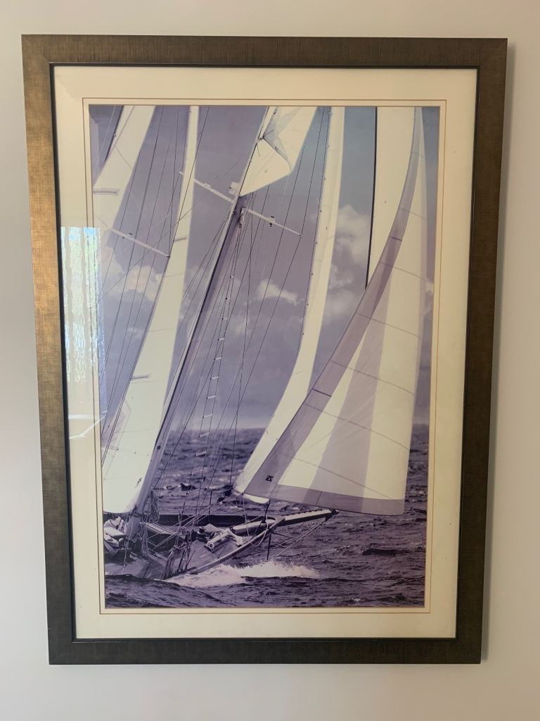 Large Framed Sailing Yacht Picture 