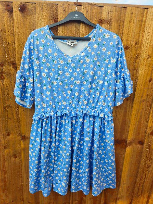Daisy Pattern Spring Summer Blue Dress Size 12 In The Style 