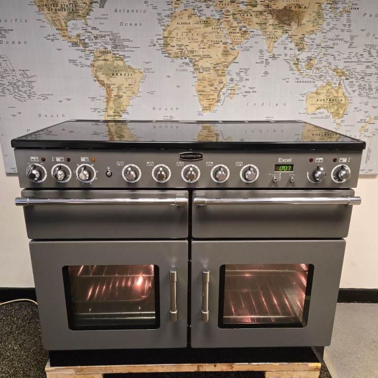 Rangemaster Excel Induction Range Cooker in Slate Grey and Chrome 110cm 