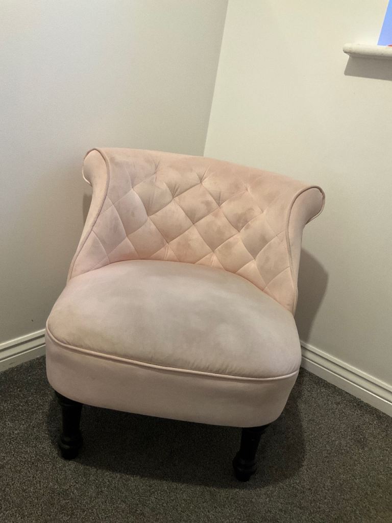 Plush Velvet pink chair 