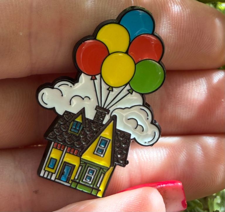 Balloon house up inspired enamel pin badge 
