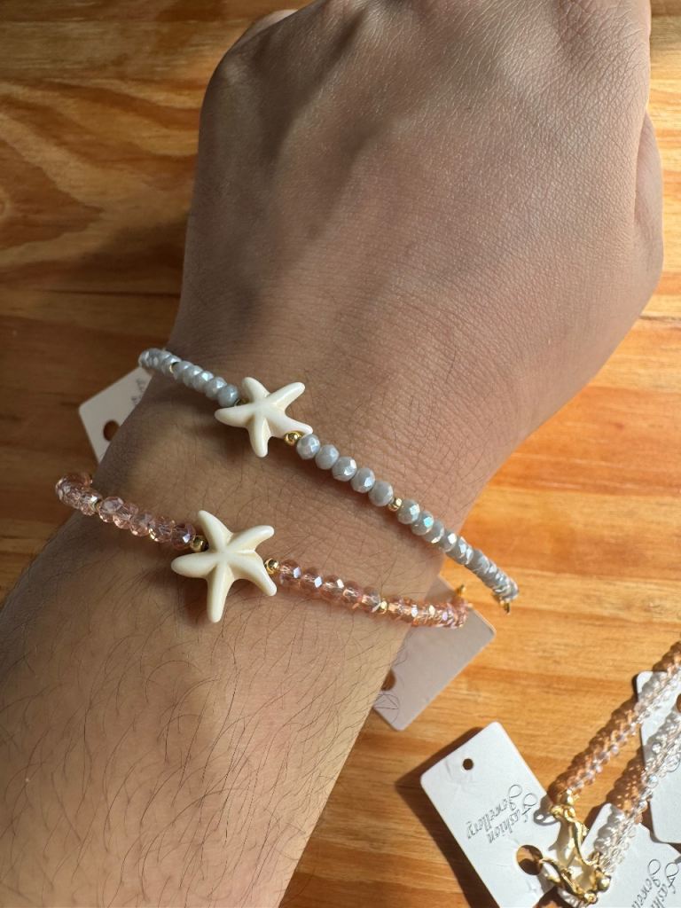 Beaded bracelets with starfish charm
