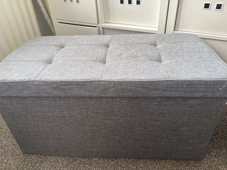 Grey Fabric Storage Ottoman – As Good As New