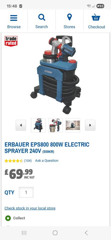 Authentic Erbaur ESP800 800wt Electric Paint  Sprayer