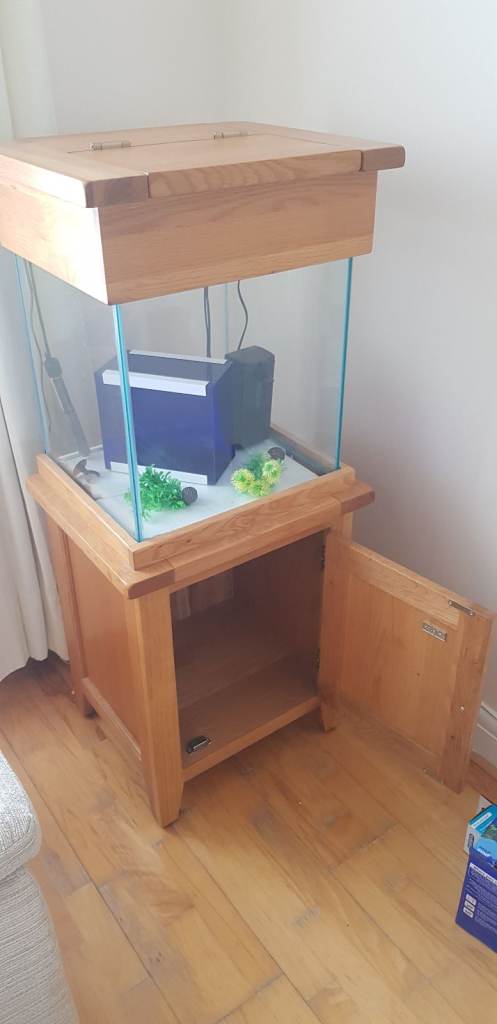 Aqua Oak Small Cube Solid Oak Aquarium 80L