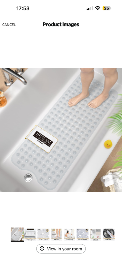New Anti-Slip Bath Mat for Shower or Bathtub – White