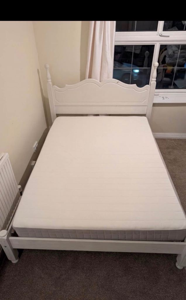 Small double bed with mattress 