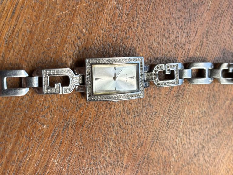 Guess Steel Ladies Watch - Silver with Diamantes