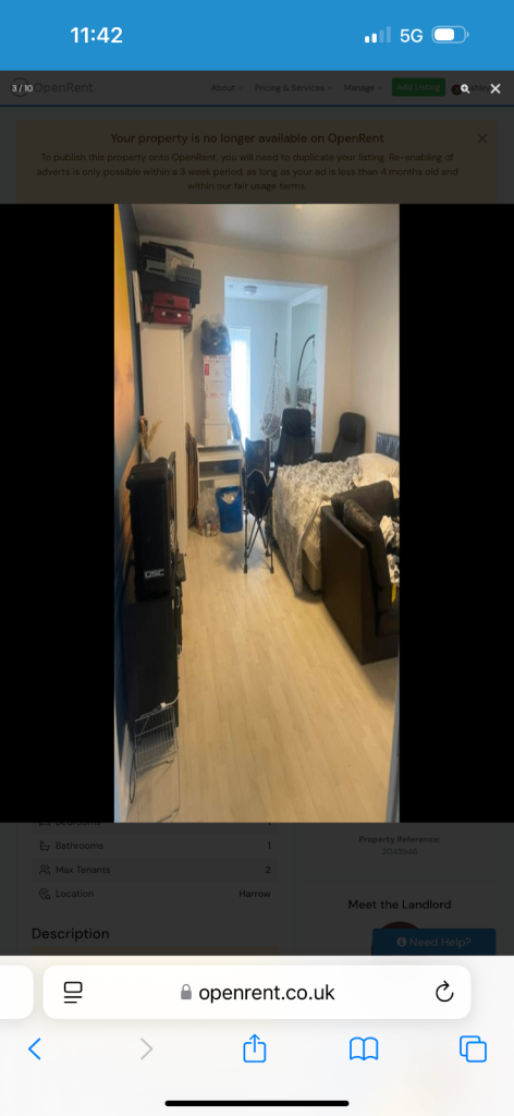 Studio in shared house ha3 Preston Rd 