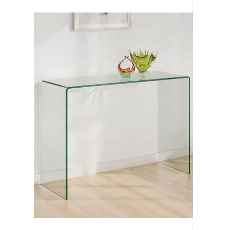 Modern Glass Console Table – Clear, Good Condition