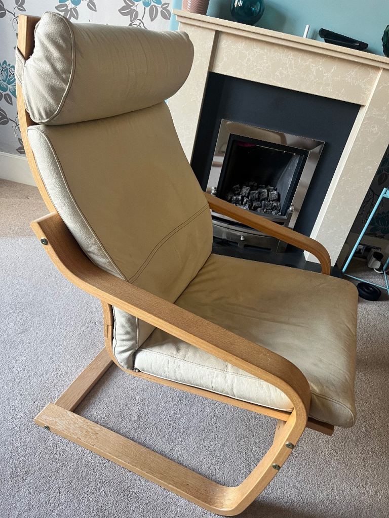 IKEA Poang chair - cream leather