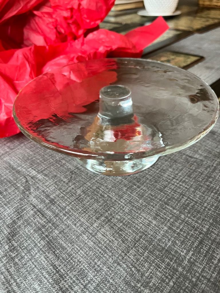 Clear Glass Cake Stand – Good Condition
