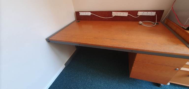 Large Computer desk With 2 draws and Chair. Collect only Free