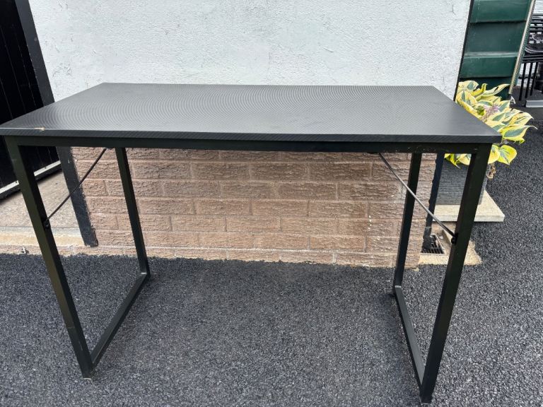 Black Office Desk and Chair Set – Good Condition