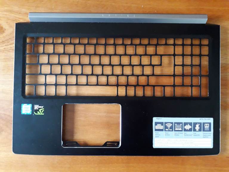 Acer Aspire 7 A715-71G-53HF Palmrest Cover Black; laptop parts.