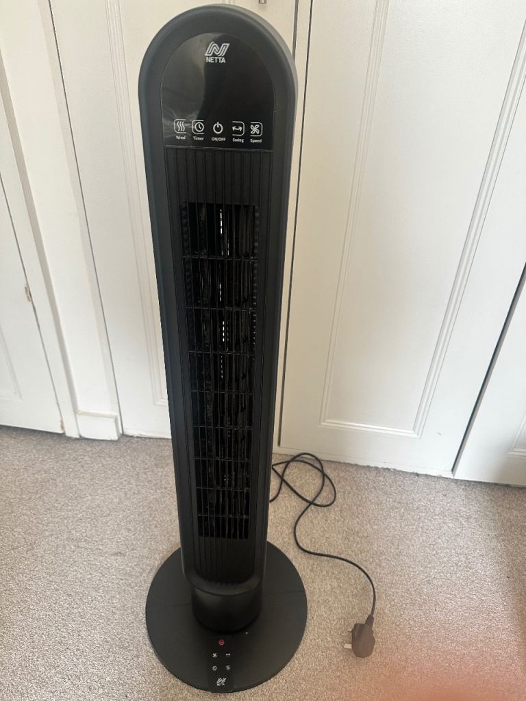 NETTA 36 onch Tower Fan with Remote Control – Black, As Good As New