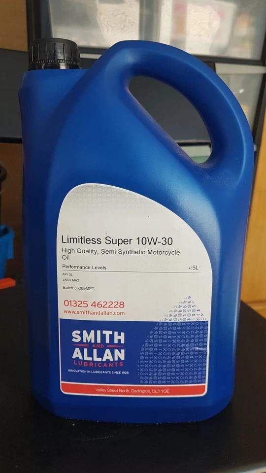 Smith & Allan Motorcycle Oil 10W-30 Semi Synthetic 2.5 Litre 2.5L API SL JASO MA2