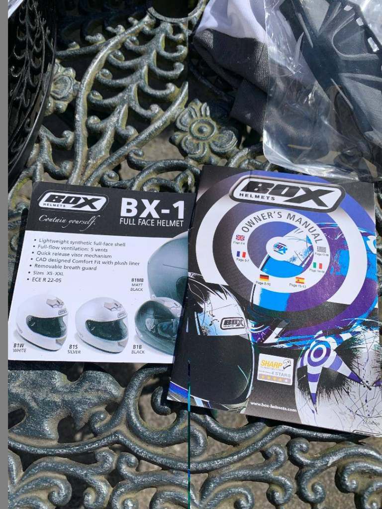 Men's Black Motorbike Helmet by Box with Visor