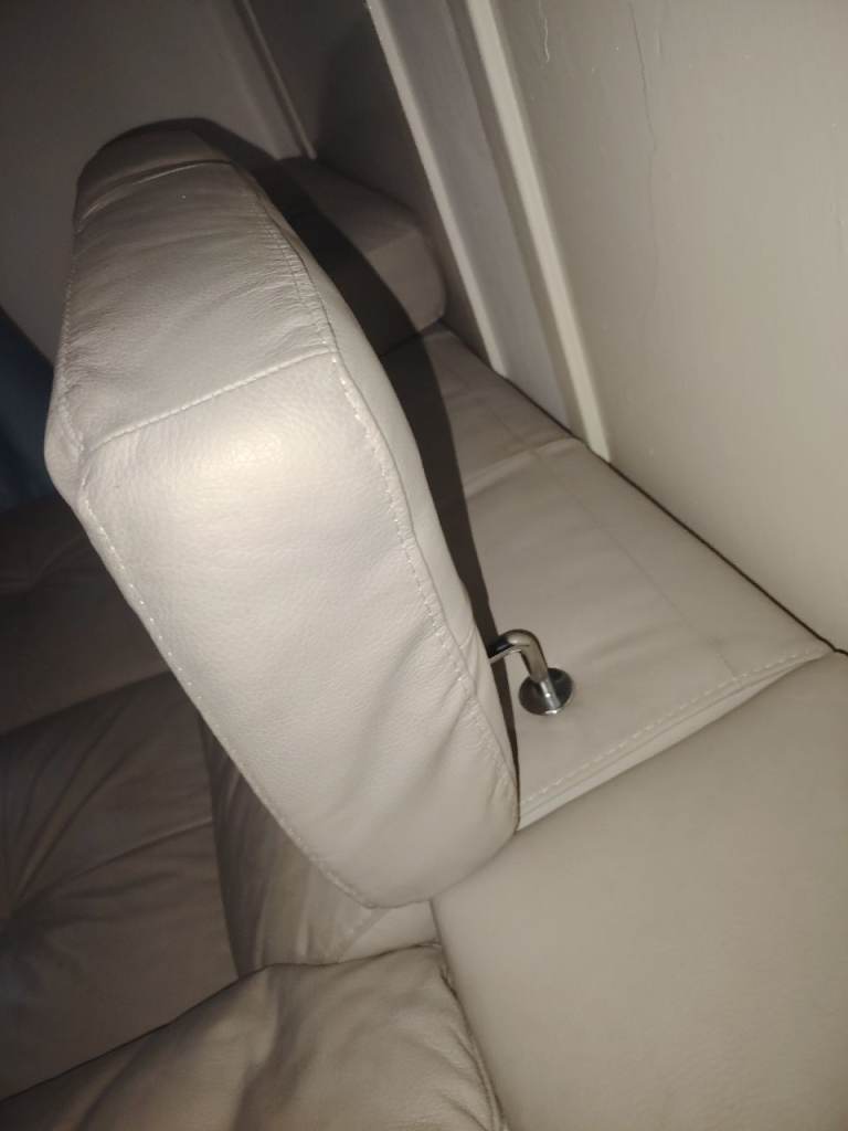 Beige Leather Sofa – Good Condition