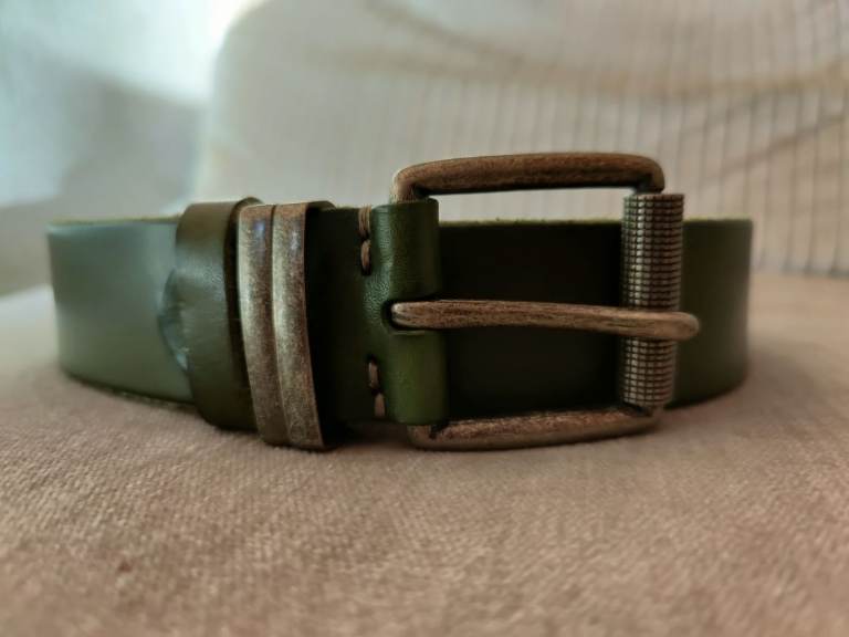image for Vintage Men’s Green Leather Belt