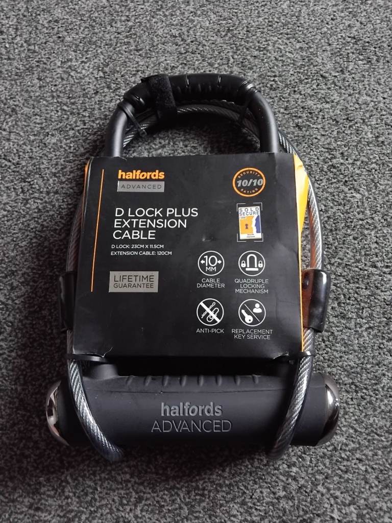 Halfords advanced D lock plus extension cable 