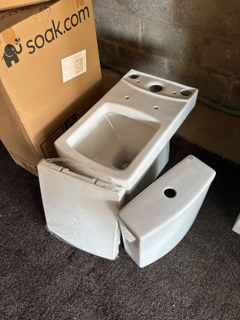White Ceramic Toilet Pan and Cistern - New in Box