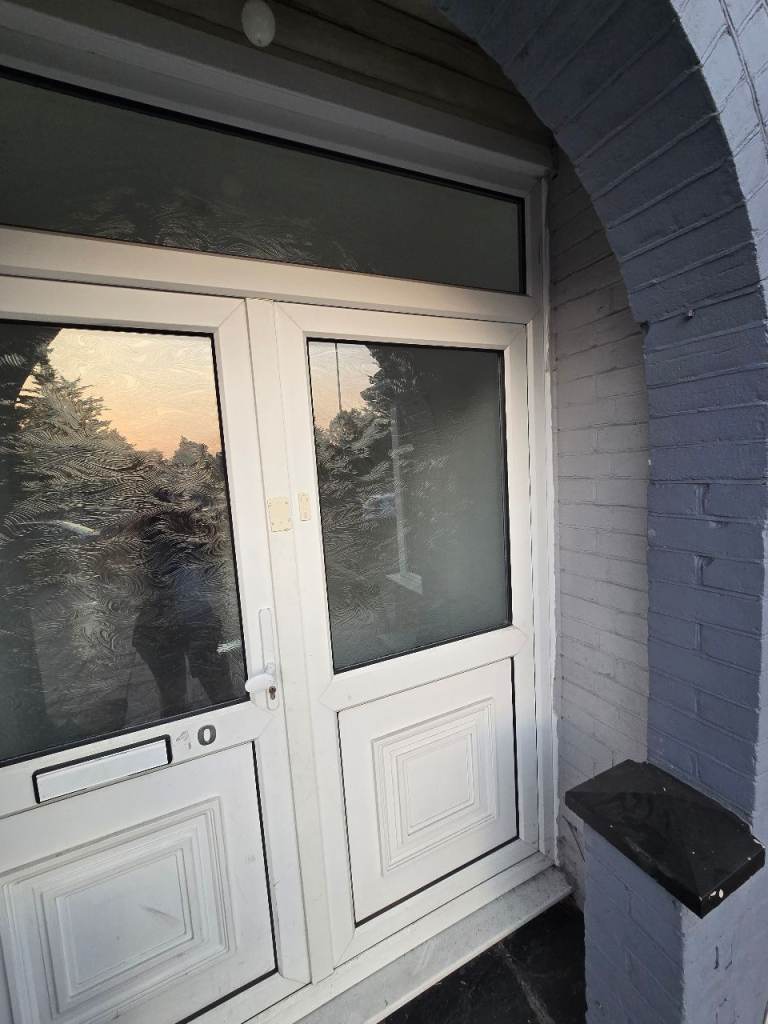 White UPVC Front Door Double glazing front double door , white, large entrance 