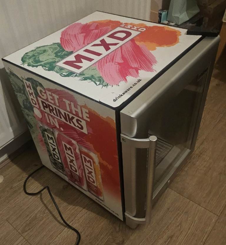 Rare Limited Edition WKD MIXD Lockable Mini Fridge by Rhino - Excellent Condition