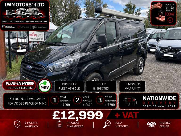 FORD TRANSIT CUSTOM 340 L1H1 SWB 126 ECOBOOST 13.6KWH PHEV AUTOMATIC 2023 23 REG