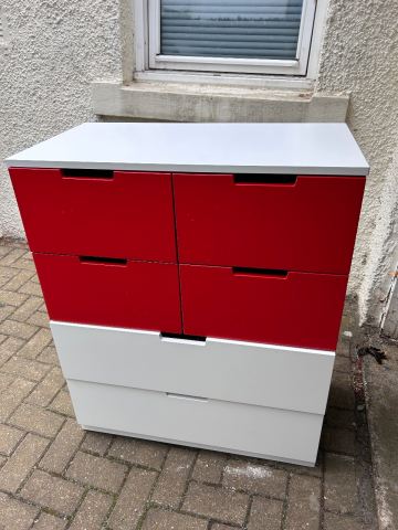 IKEA Nordli Chest of 6 Drawers - Red and White | in Craigleith, Edinburgh |  Gumtree