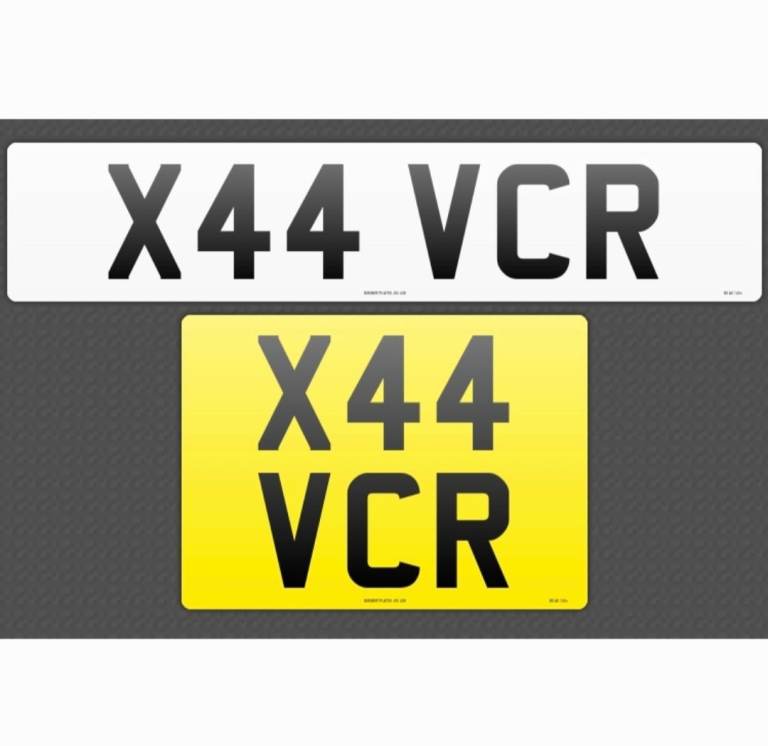 X44 VCR - Cherished registration cover plate for any 4x4 or Victor / Victoria