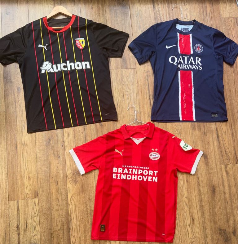 3 football shirts for sale