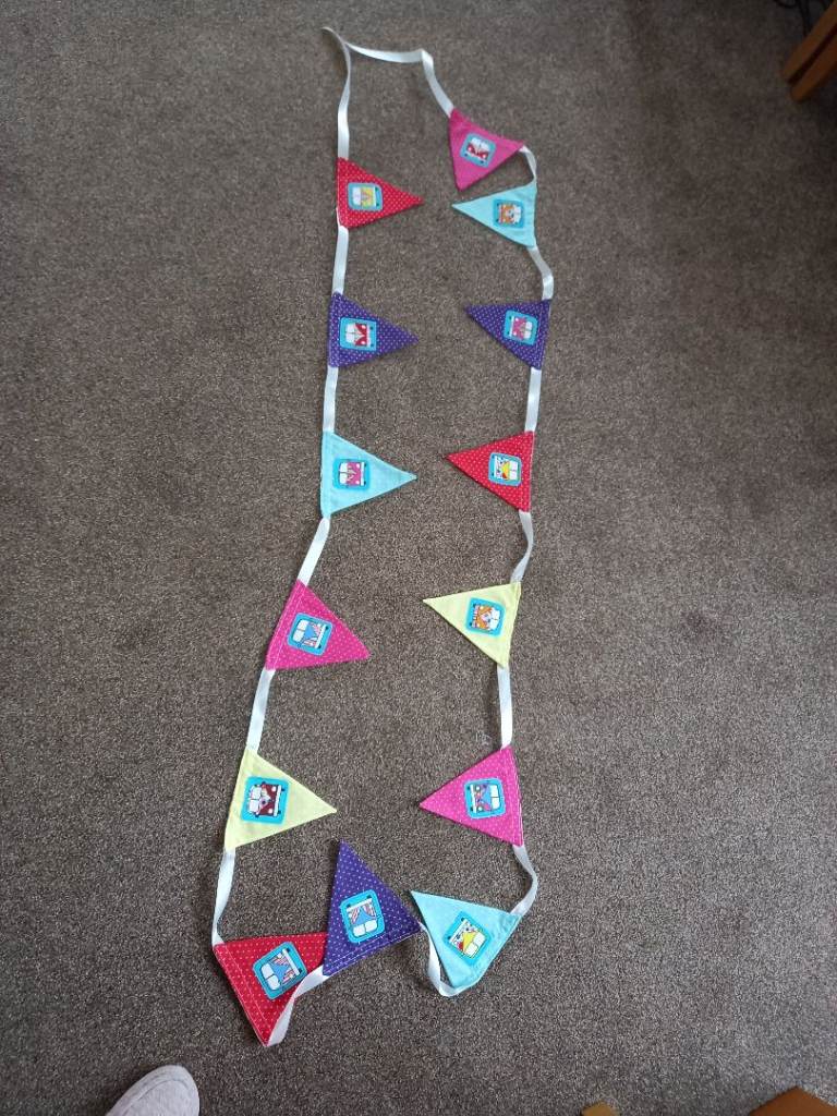 Handmade bunting with camper van motif