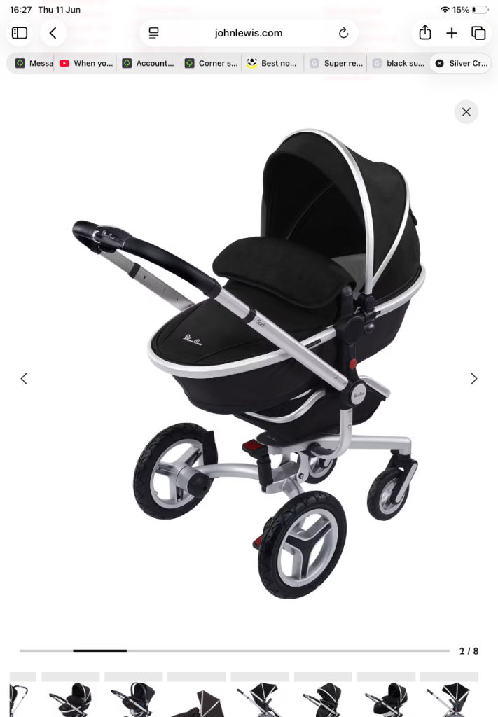 Silver Cross Surf Combi Pushchair - Black