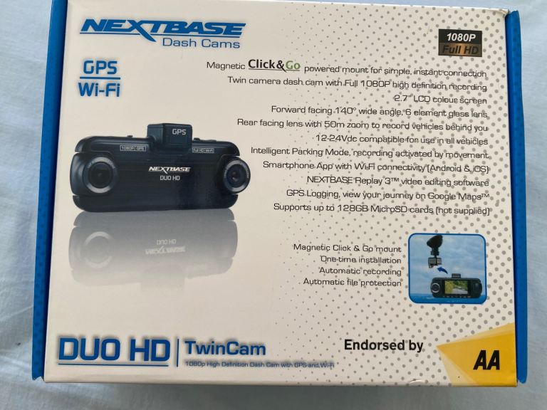 BRAND NEW.  NEXTBASE DASH CAMS  DUO HD  TWIN CAM unwanted present