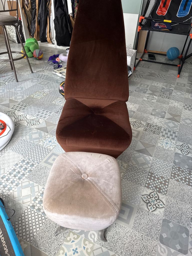 image for Velvet chair and stool 