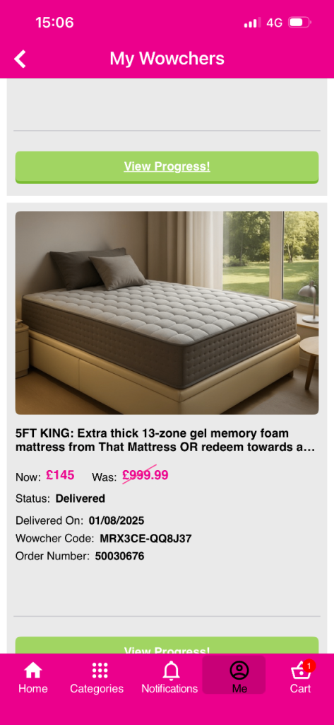 King size memory foam