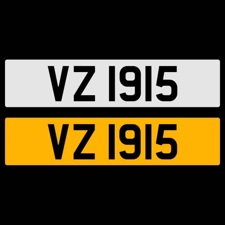VZ 1915 NUMBER PLATE REGISTRATION 3X2 NUMBERPLATE CHERISHED DATELESS