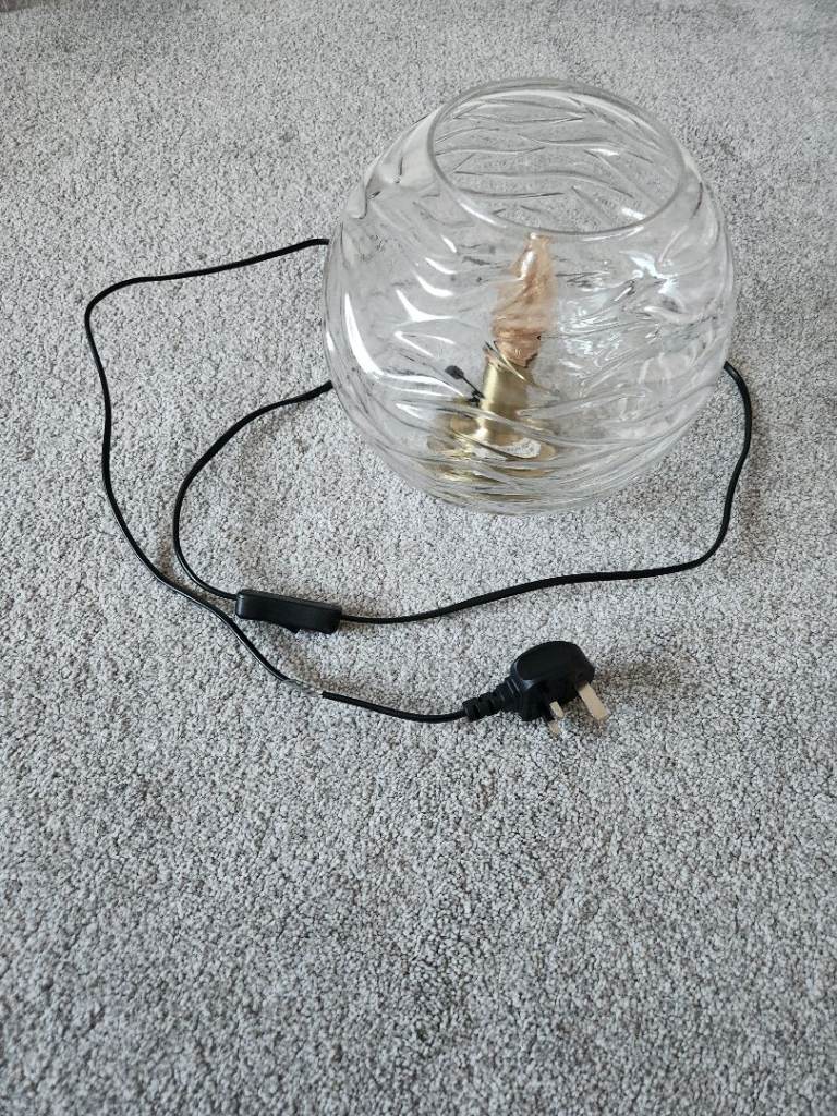 globe shaped glass table lamp