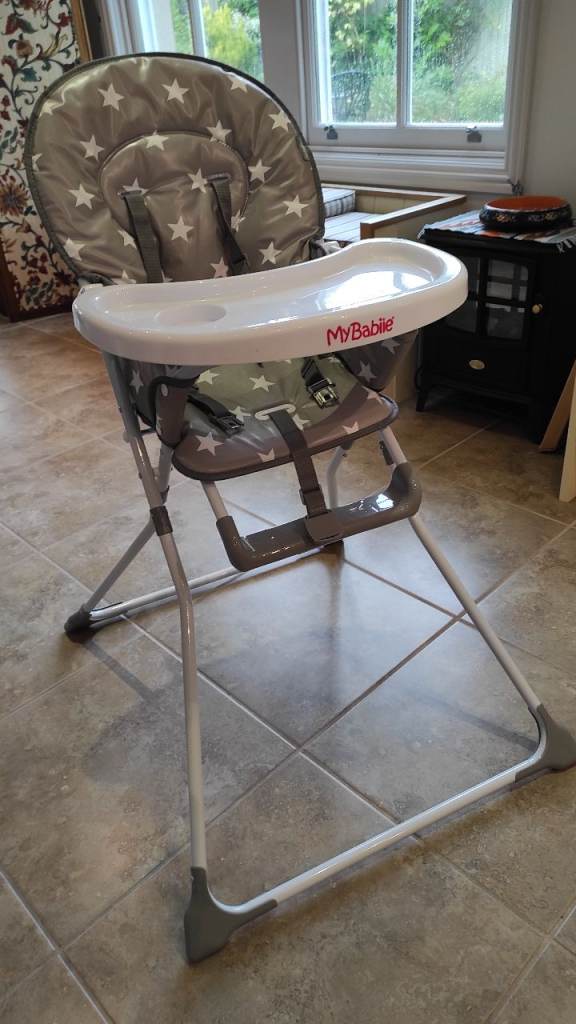 My Babiie Compact Grey Stars Highchair
