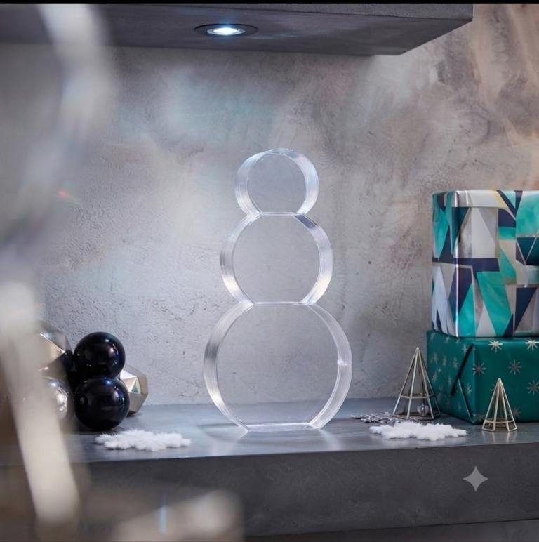 Clear Acrylic Snowman Decoration – Perfect for Christmas
