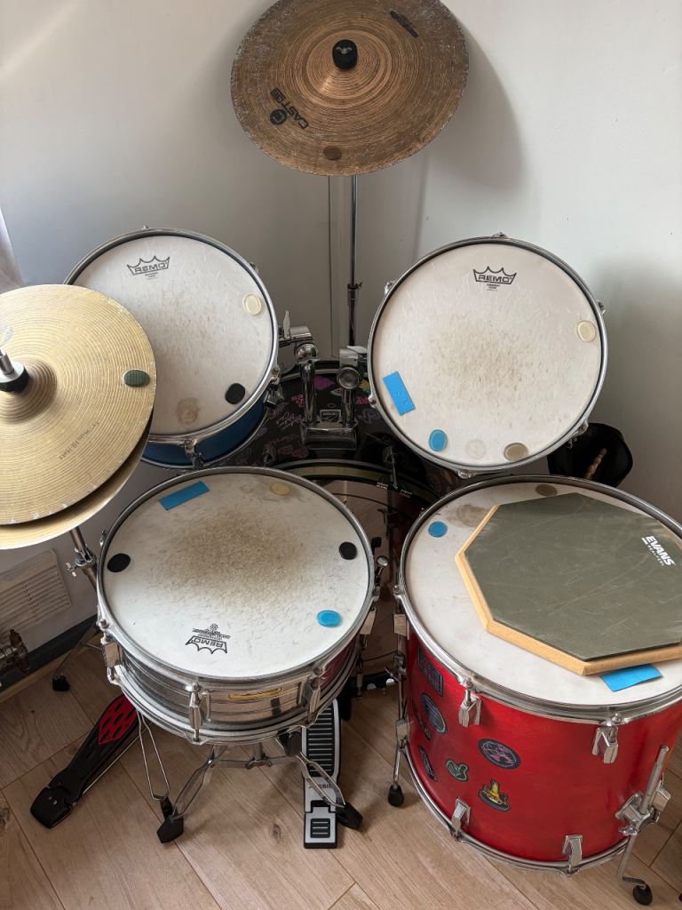 Full Drum Kit with Cymbals and Practice Pad – Good Condition