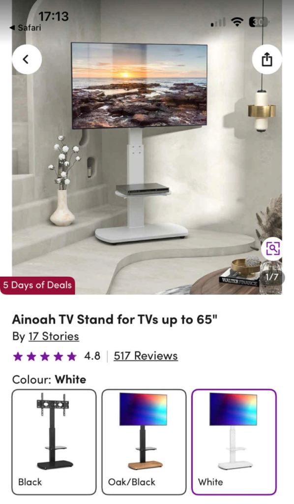 White Pedestal Floor Tv Stand