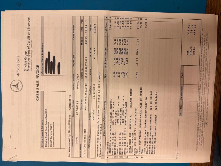 2011 Mercedes-Benz C Class C220 CDI BlueEFFICIENCY Sport 4dr Auto SALOON DIESEL Automatic