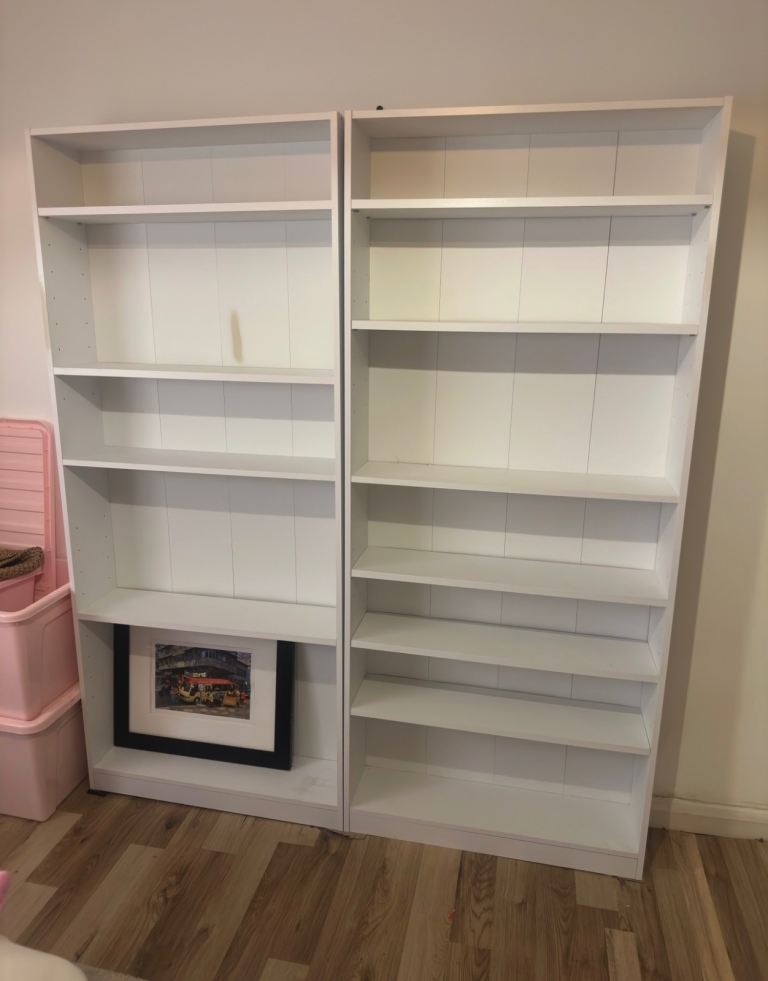2 x slim bookshelves 