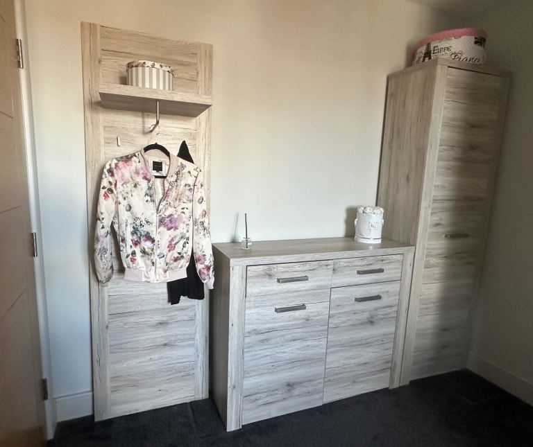 Set of wardrobe, shoe cabinet/ storage, coat stand