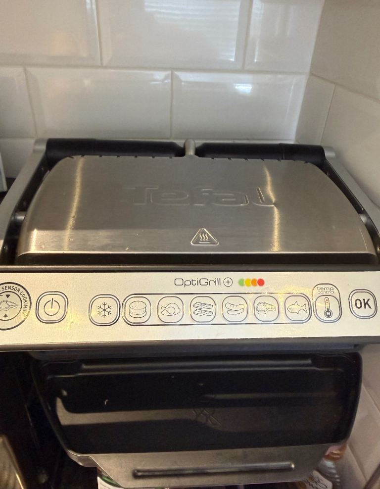 Tefal OptiGrill+ Health Grill – Silver, Excellent Condition