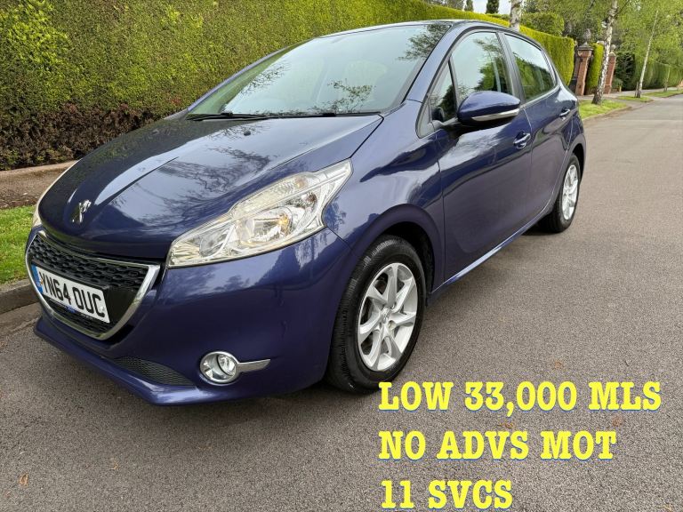 PEUGEOT 208 1.2 33,000MLS 3 MTH WARTY 60 MPG  £20 YRS TAX 11 SVCS NO ADVS MOT 1 OWNER 